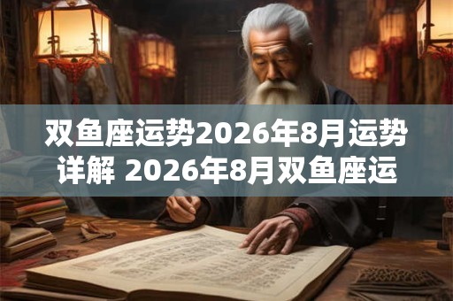 双鱼座运势2026年8月运势详解 2026年8月双鱼座运势如何 双鱼座运势2026年8月运势详解 2026年8月双鱼座运势如何