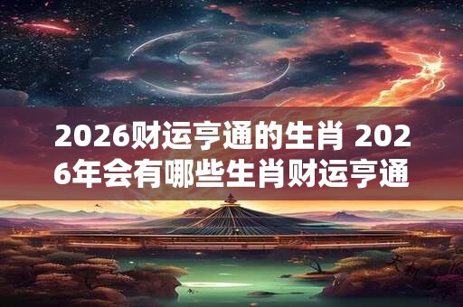 2026财运亨通的生肖 2026年会有哪些生肖财运亨通 2026财运亨通的生肖 2026年会有哪些生肖财运亨通