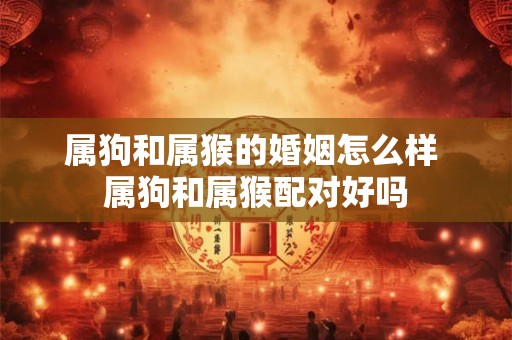 属狗和属猴的婚姻怎么样 属狗和属猴配对好吗