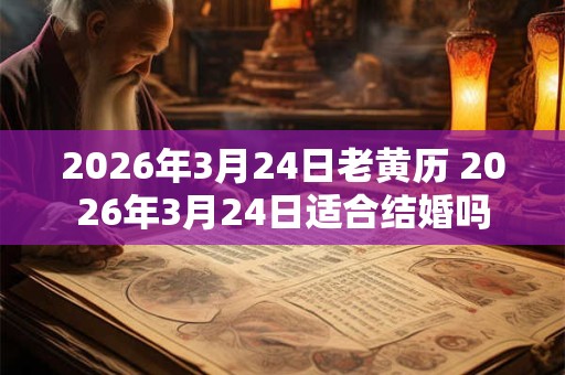 2026年3月24日老黄历 2026年3月24日适合结婚吗