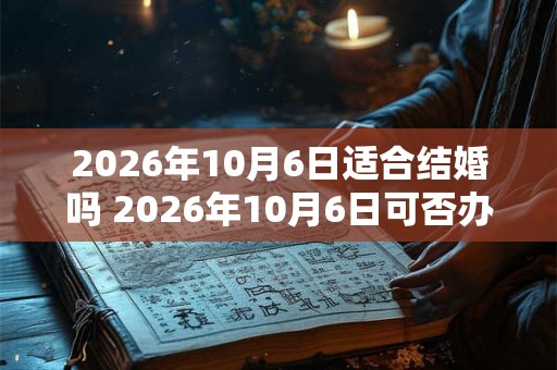 2026年10月6日适合结婚吗 2026年10月6日可否办婚礼