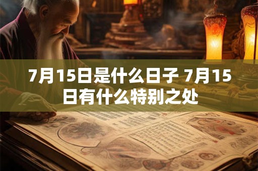 7月15日是什么日子 7月15日有什么特别之处 7月15日是什么日子 7月15日有什么特别之处