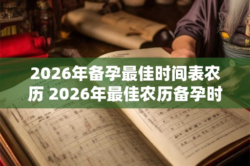 2026年备孕最佳时间表农历 2026年最佳农历备孕时间表是什么 2026年备孕最佳时间表农历 2026年最佳农历备孕时间表是什么