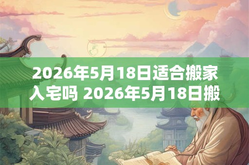 2026年5月18日适合搬家入宅吗 2026年5月18日搬家入宅吉吗