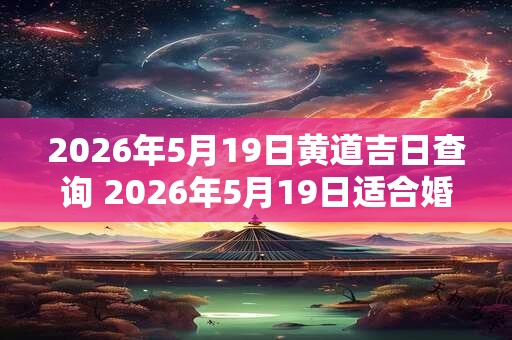 2026年5月19日黄道吉日查询 2026年5月19日适合婚礼吗 2026年5月19日黄道吉日查询 2026年5月19日适合婚礼吗