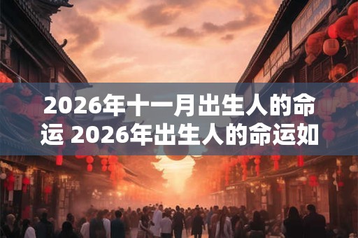 2026年十一月出生人的命运 2026年出生人的命运如何