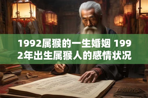 1992属猴的一生婚姻 1992年出生属猴人的感情状况如何 1992属猴的一生婚姻 1992年出生属猴人的感情状况如何