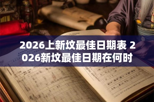 2026上新坟最佳日期表 2026新坟最佳日期在何时