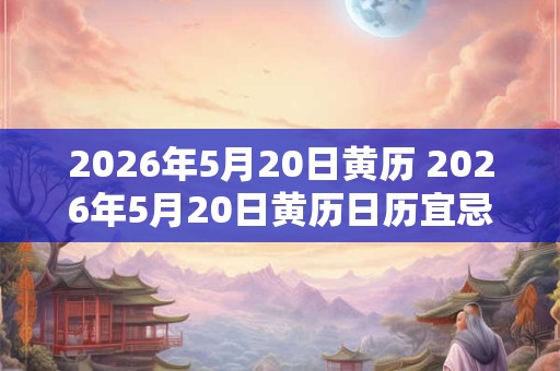 2026年5月20日黄历 2026年5月20日黄历日历宜忌如何
