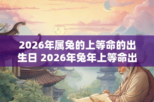 2026年属兔的上等命的出生日 2026年兔年上等命出生人的生日