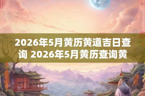 2026年5月黄历黄道吉日查询 2026年5月黄历查询黄道吉日