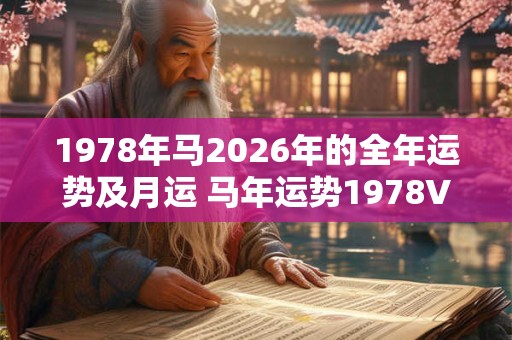1978年马2026年的全年运势及月运 马年运势1978VS2026月运如何