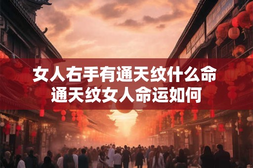 女人右手有通天纹什么命 通天纹女人命运如何