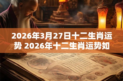2026年3月27日十二生肖运势 2026年十二生肖运势如何 2026年3月27日十二生肖运势 2026年十二生肖运势如何
