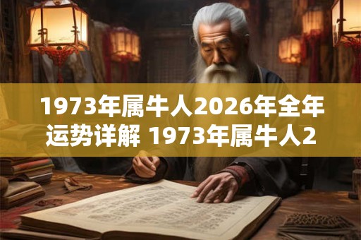 1973年属牛人2026年全年运势详解 1973年属牛人2026年运势如何