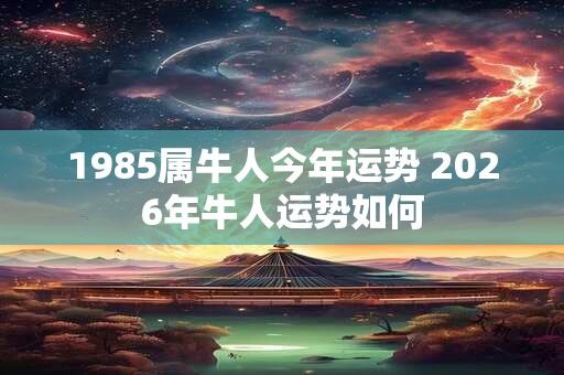 1985属牛人今年运势 2026年牛人运势如何