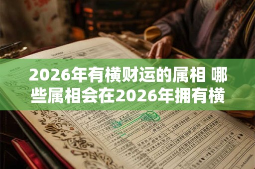 2026年有横财运的属相 哪些属相会在2026年拥有横财运