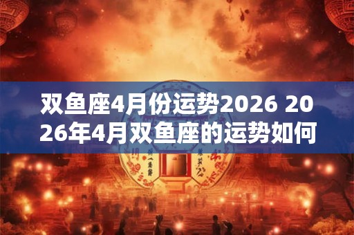 双鱼座4月份运势2026 2026年4月双鱼座的运势如何 双鱼座4月份运势2026 2026年4月双鱼座的运势如何