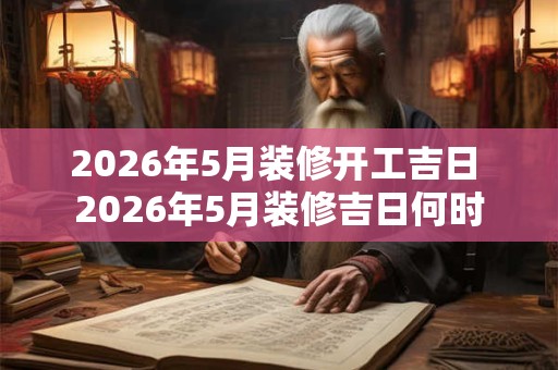 2026年5月装修开工吉日 2026年5月装修吉日何时