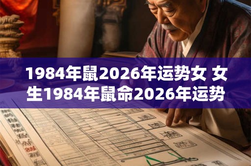 1984年鼠2026年运势女 女生1984年鼠命2026年运势如何 1984年鼠2026年运势女 女生1984年鼠命2026年运势如何