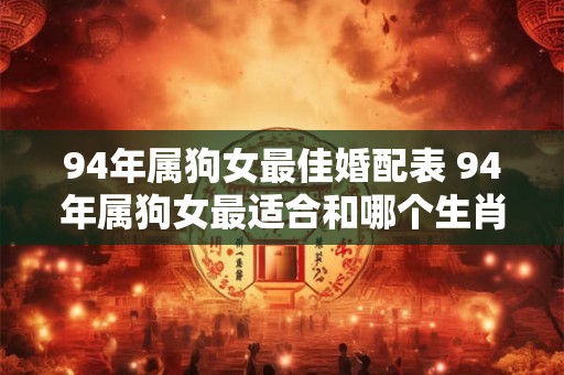 94年属狗女最佳婚配表 94年属狗女最适合和哪个生肖男结婚