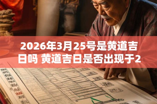 2026年3月25号是黄道吉日吗 黄道吉日是否出现于2026年3月25日