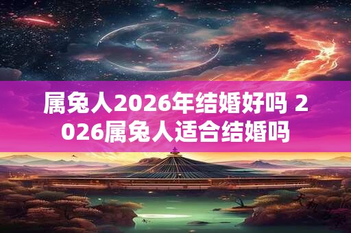 属兔人2026年结婚好吗 2026属兔人适合结婚吗