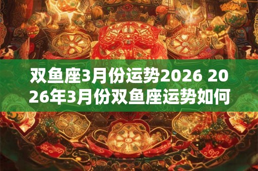 双鱼座3月份运势2026 2026年3月份双鱼座运势如何 双鱼座3月份运势2026 2026年3月份双鱼座运势如何