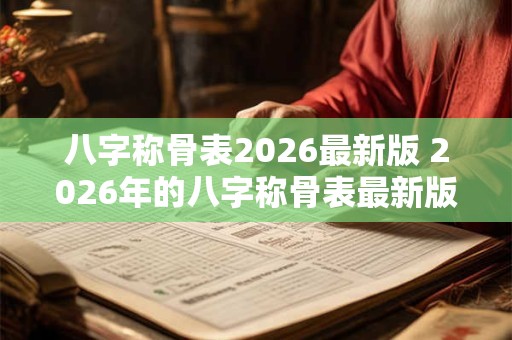 八字称骨表2026最新版 2026年的八字称骨表最新版是什么