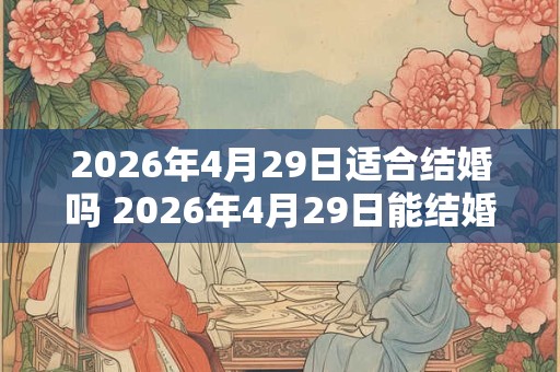 2026年4月29日适合结婚吗 2026年4月29日能结婚吗 2026年4月29日适合结婚吗 2026年4月29日能结婚吗
