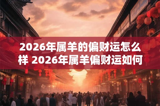 2026年属羊的偏财运怎么样 2026年属羊偏财运如何 2026年属羊的偏财运怎么样 2026年属羊偏财运如何