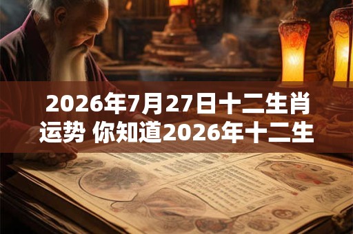 2026年7月27日十二生肖运势 你知道2026年十二生肖的运势吗 2026年7月27日十二生肖运势 你知道2026年十二生肖的运势吗
