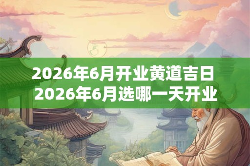 2026年6月开业黄道吉日 2026年6月选哪一天开业