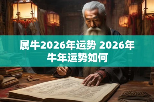 属牛2026年运势 2026年牛年运势如何
