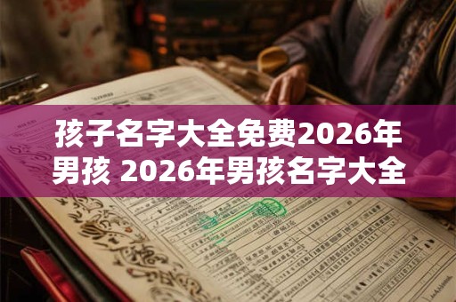 孩子名字大全免费2026年男孩 2026年男孩名字大全免费