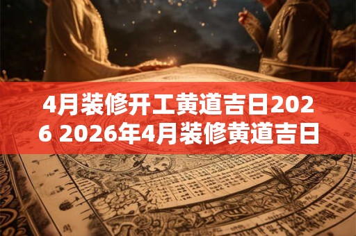 4月装修开工黄道吉日2026 2026年4月装修黄道吉日是哪天 4月装修开工黄道吉日2026 2026年4月装修黄道吉日是哪天