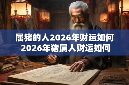 属猪的人2026年财运如何 2026年猪属人财运如何