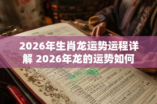 2026年生肖龙运势运程详解 2026年龙的运势如何