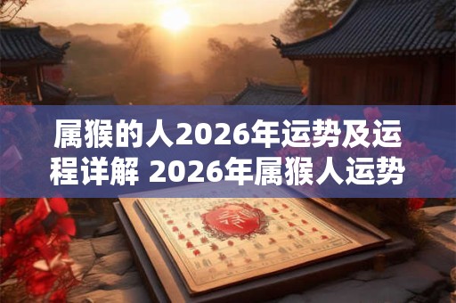 属猴的人2026年运势及运程详解 2026年属猴人运势如何 属猴的人2026年运势及运程详解 2026年属猴人运势如何