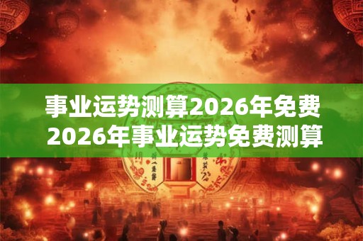 事业运势测算2026年免费 2026年事业运势免费测算