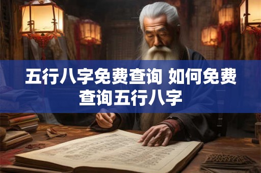 五行八字免费查询 如何免费查询五行八字