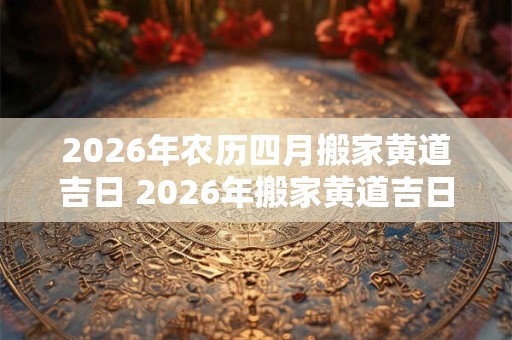 2026年农历四月搬家黄道吉日 2026年搬家黄道吉日是哪天