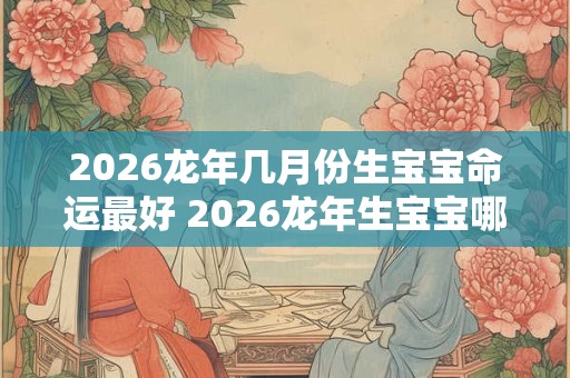2026龙年几月份生宝宝命运最好 2026龙年生宝宝哪月最吉利