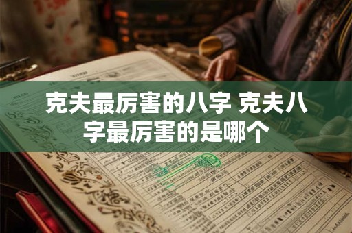 克夫最厉害的八字 克夫八字最厉害的是哪个