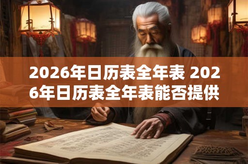 2026年日历表全年表 2026年日历表全年表能否提供全年节假日安排