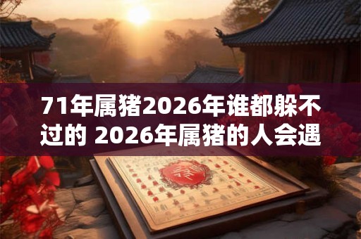 71年属猪2026年谁都躲不过的 2026年属猪的人会遇到什么