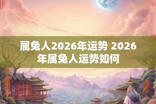属兔人2026年运势 2026年属兔人运势如何