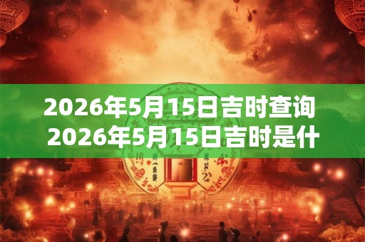 2026年5月15日吉时查询 2026年5月15日吉时是什么