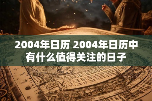 2004年日历 2004年日历中有什么值得关注的日子