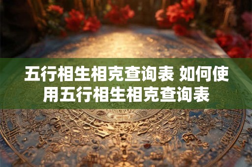 五行相生相克查询表 如何使用五行相生相克查询表 五行相生相克查询表 如何使用五行相生相克查询表